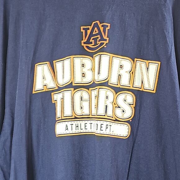 Auburn Tigers Spellout Blue & Orange Long Sleeve Football Mens Sz 3XL Tee-Shirt - Picture 3 of 11